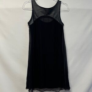 Bailey 44 Black Sleeveless Faux Leather Upper Mini Dress XS